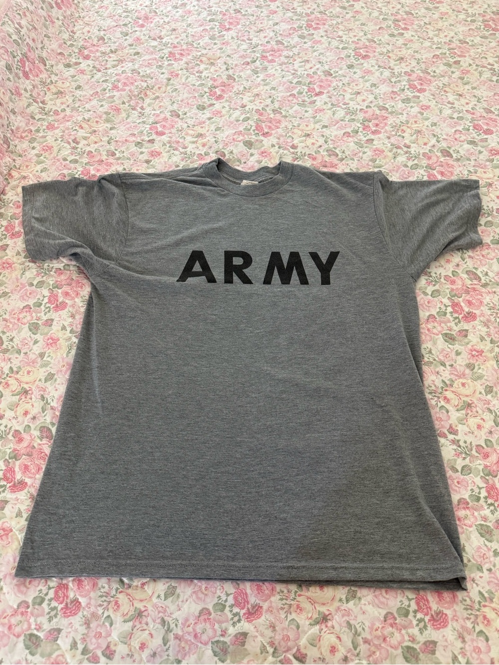 Military 'ARMY' Graphic Tee Grey Gray